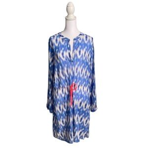Shoshanna Blue Printed V-Neck Swim Coverup